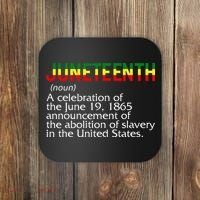 Juneteenth Noun A Celebration Held Annually 1865 Freedom Day Coaster thumb 0