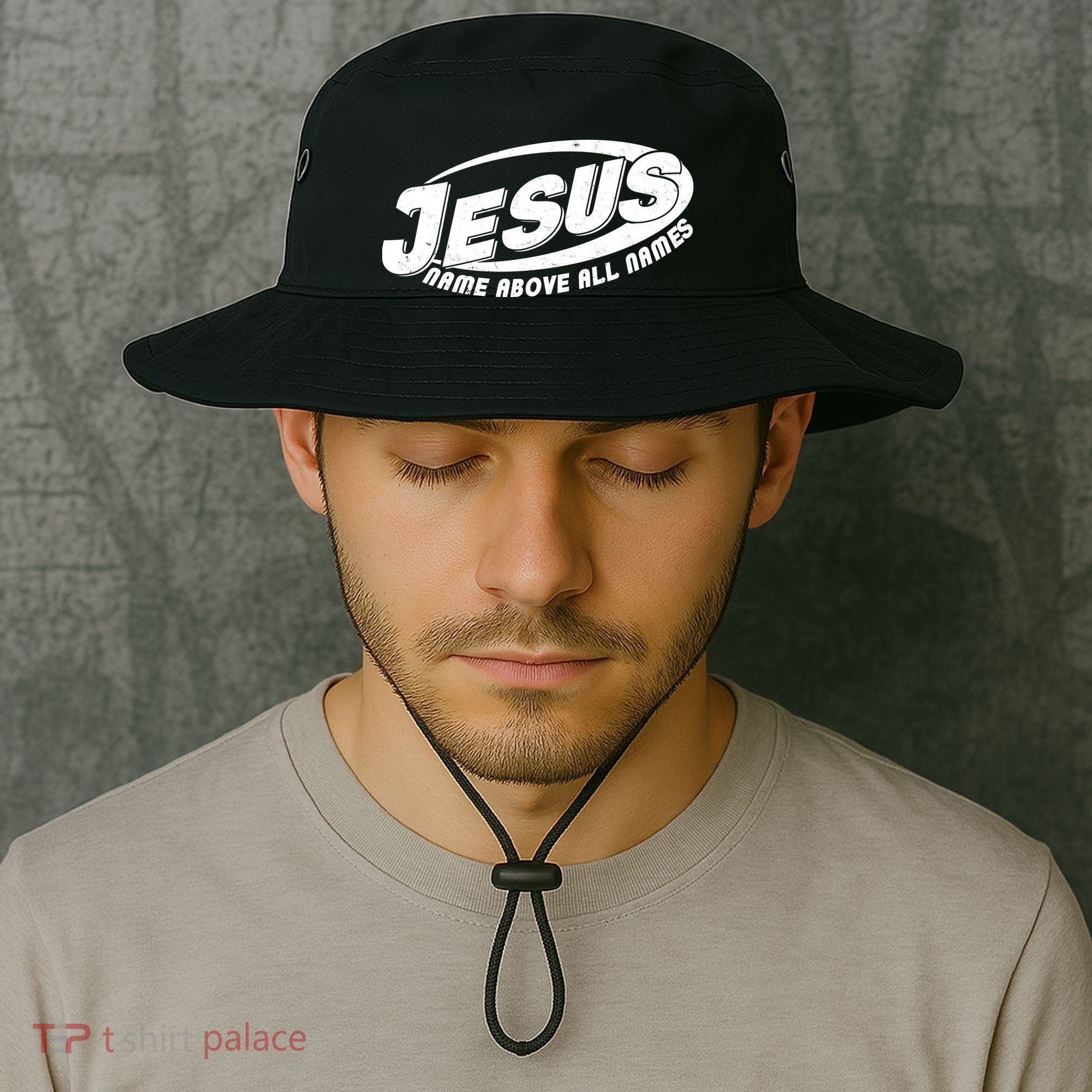 Jesus Name Above All Names Sports Style Logo Bucket Hat