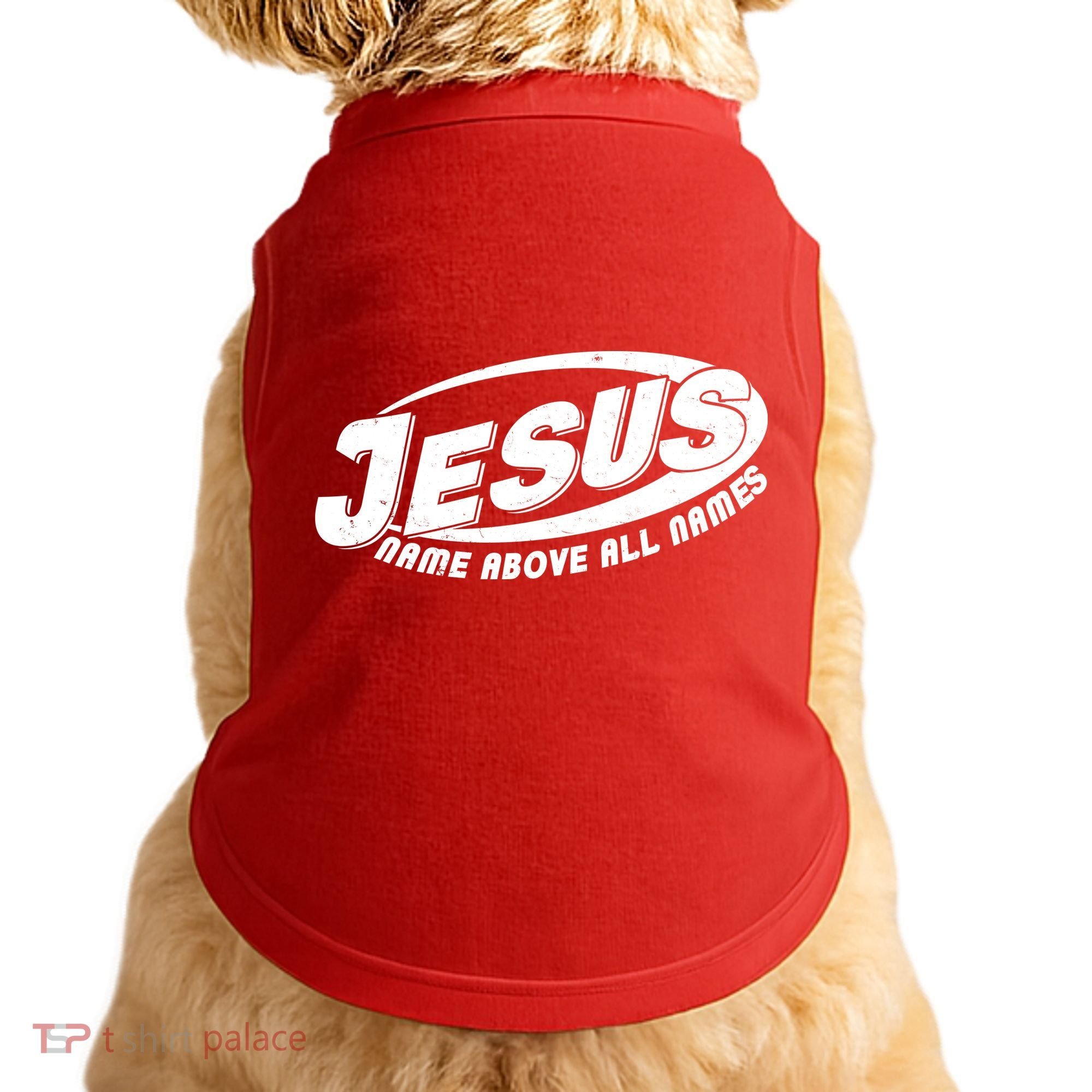 Jesus Name Above All Names Sports Style Logo Doggie Tank