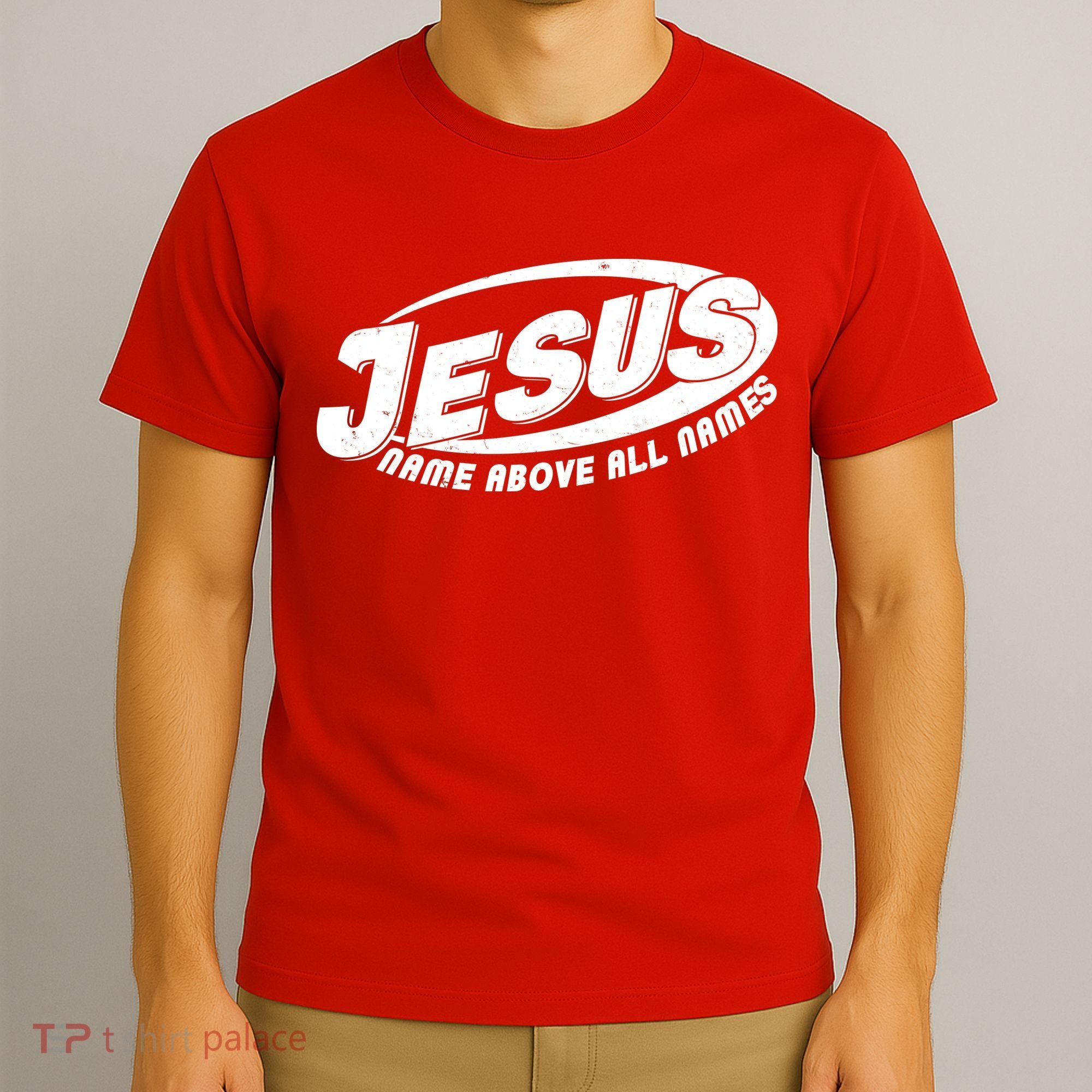 Jesus Name Above All Names Sports Style Logo T-Shirt