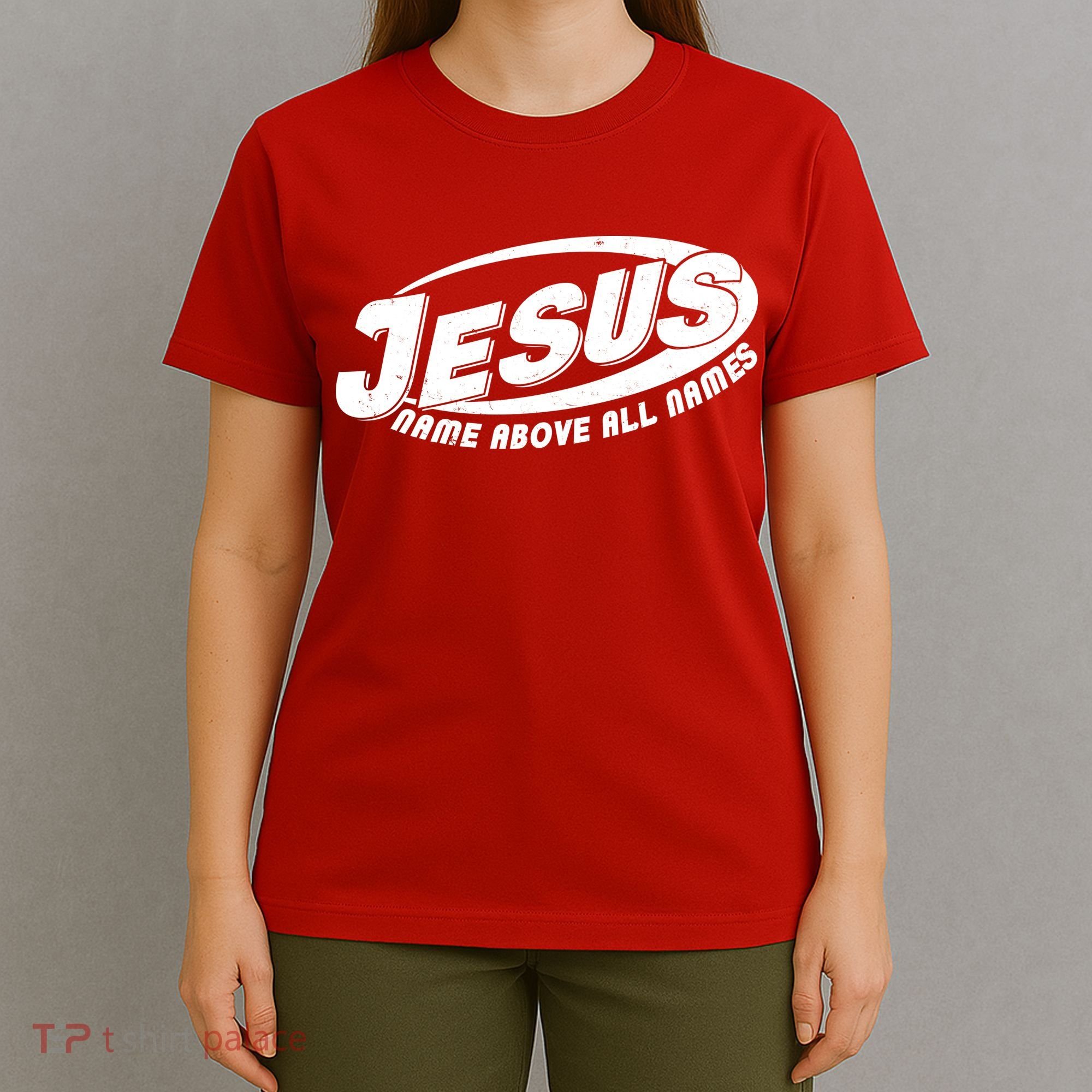 Jesus Name Above All Names Sports Style Logo T-Shirt