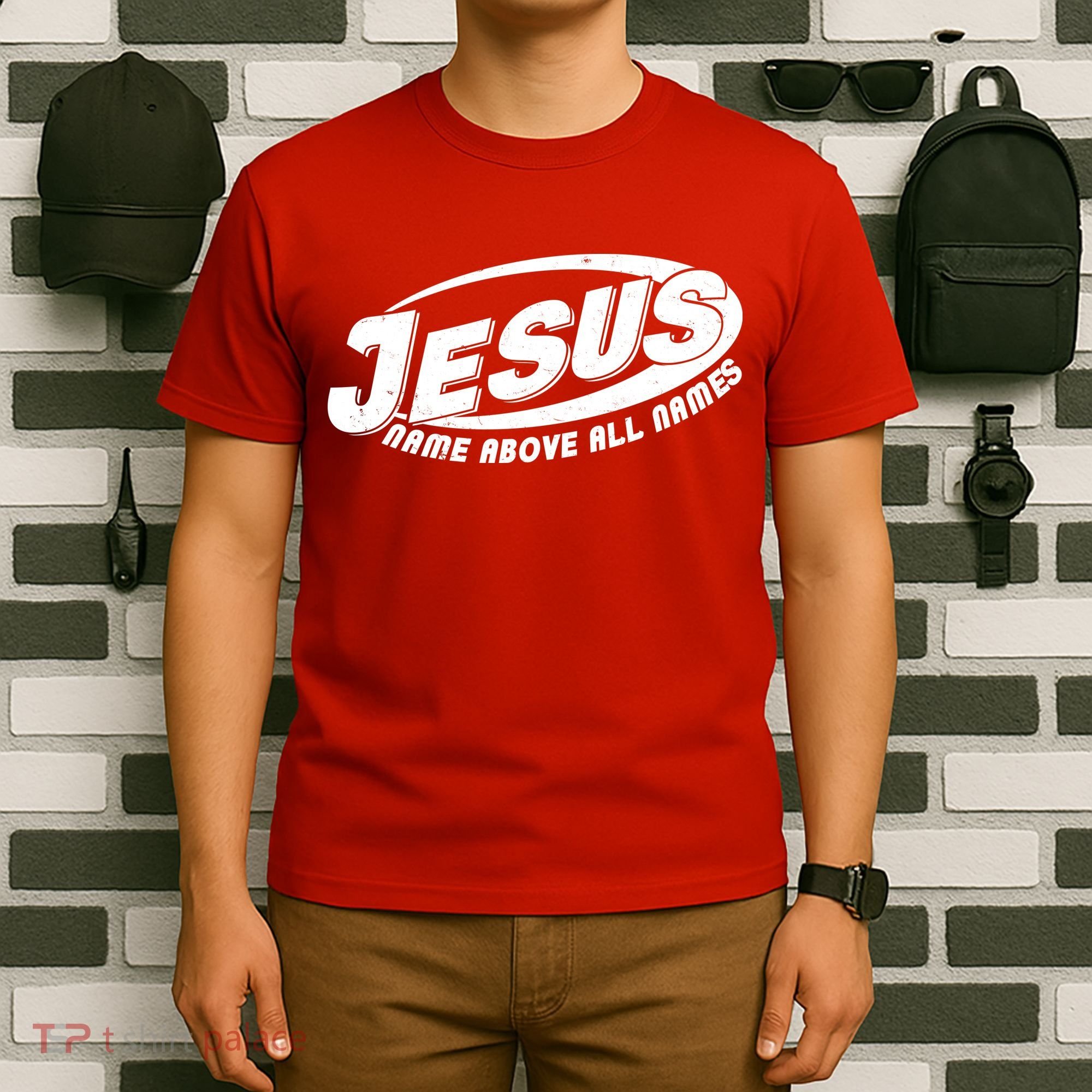 Jesus Name Above All Names Sports Style Logo T-Shirt
