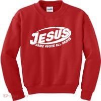 Jesus Name Above All Names Sports Style Logo Kids Sweatshirt thumb 0