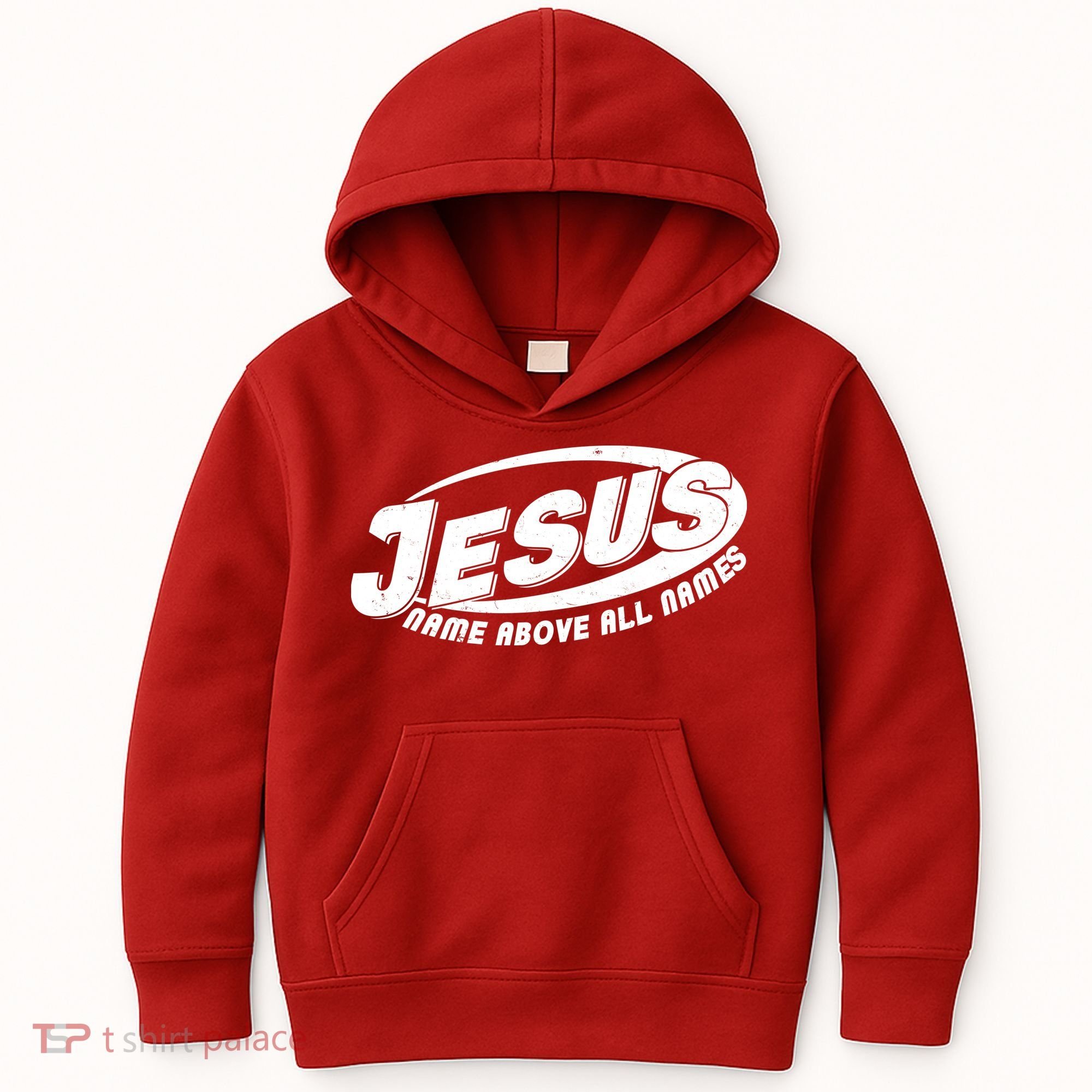 Jesus Name Above All Names Sports Style Logo Kids Hoodie
