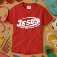 Jesus Name Above All Names Sports Style Logo Kids T-Shirt thumb 3