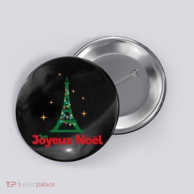 Joyeux Noel French Merry Christmas Button