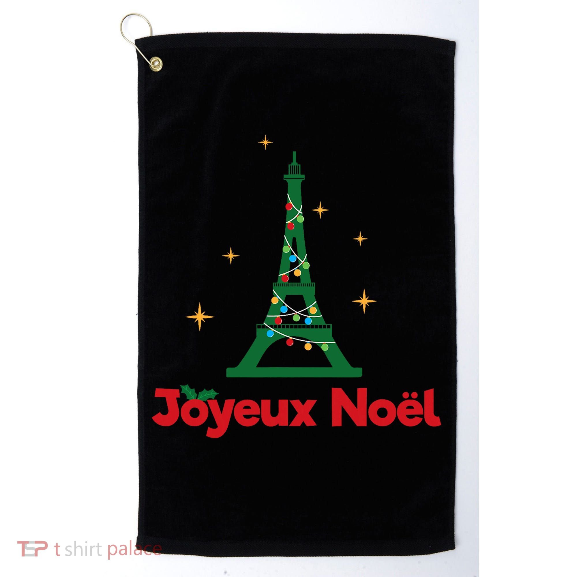Joyeux Noel French Merry Christmas Golf Towel