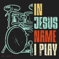 Jesus Name I Play Drums God Drumming Music Christian Drummer Women's Sweatshirt thumb 2
