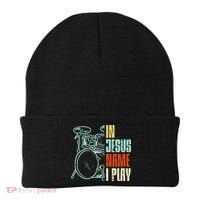 Jesus Name I Play Drums God Drumming Music Christian Drummer Beanie thumb 0