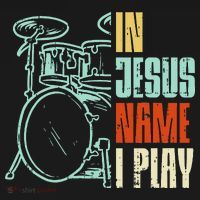 Jesus Name I Play Drums God Drumming Music Christian Drummer Women's Hoodie thumb 2
