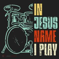 Jesus Name I Play Drums God Drumming Music Christian Drummer Hat thumb 2