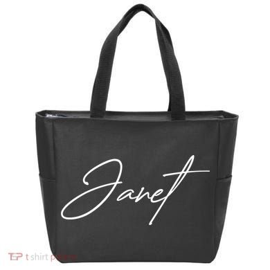 Janet Name In Script Lettering Tote Bag