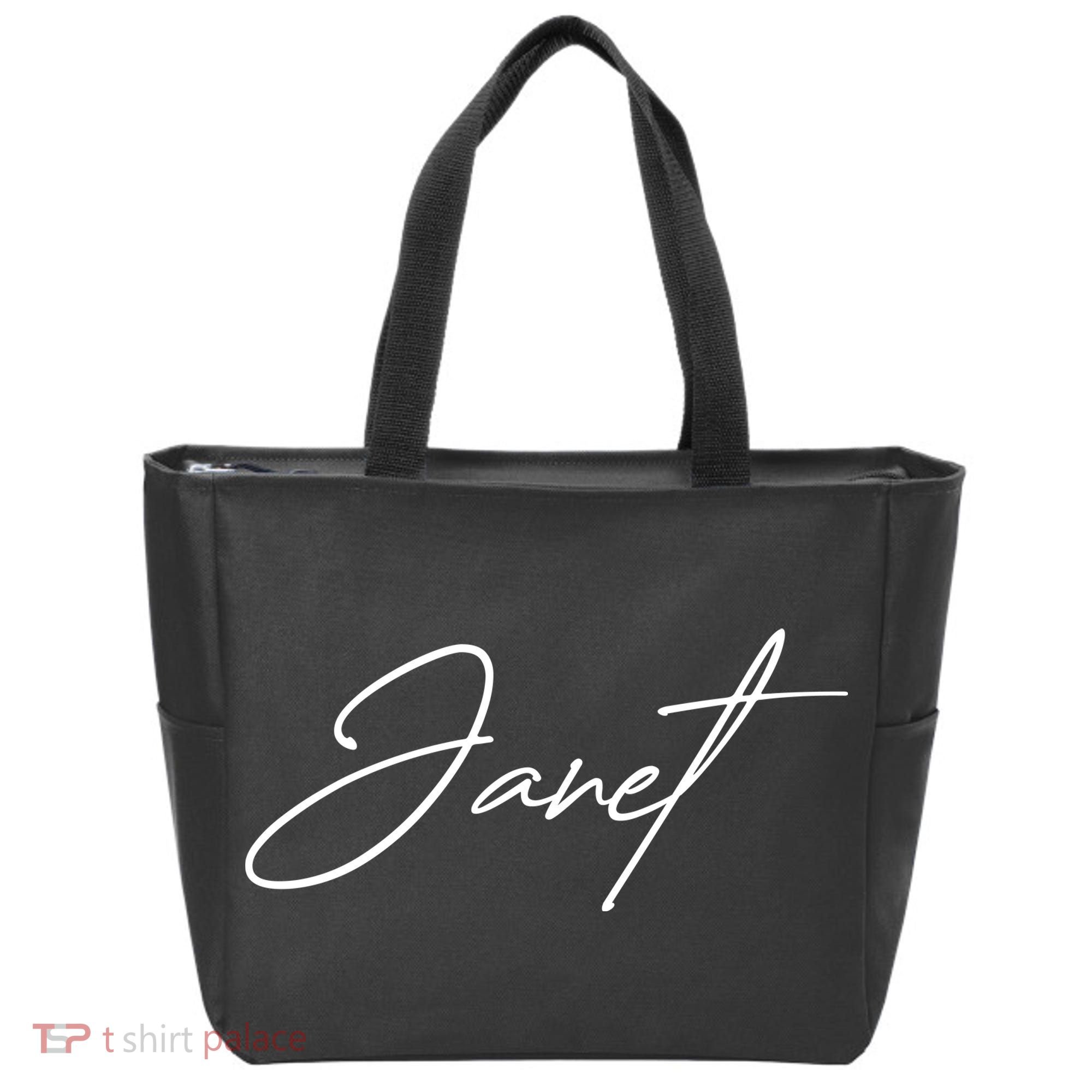 Janet Name In Script Lettering Tote Bag