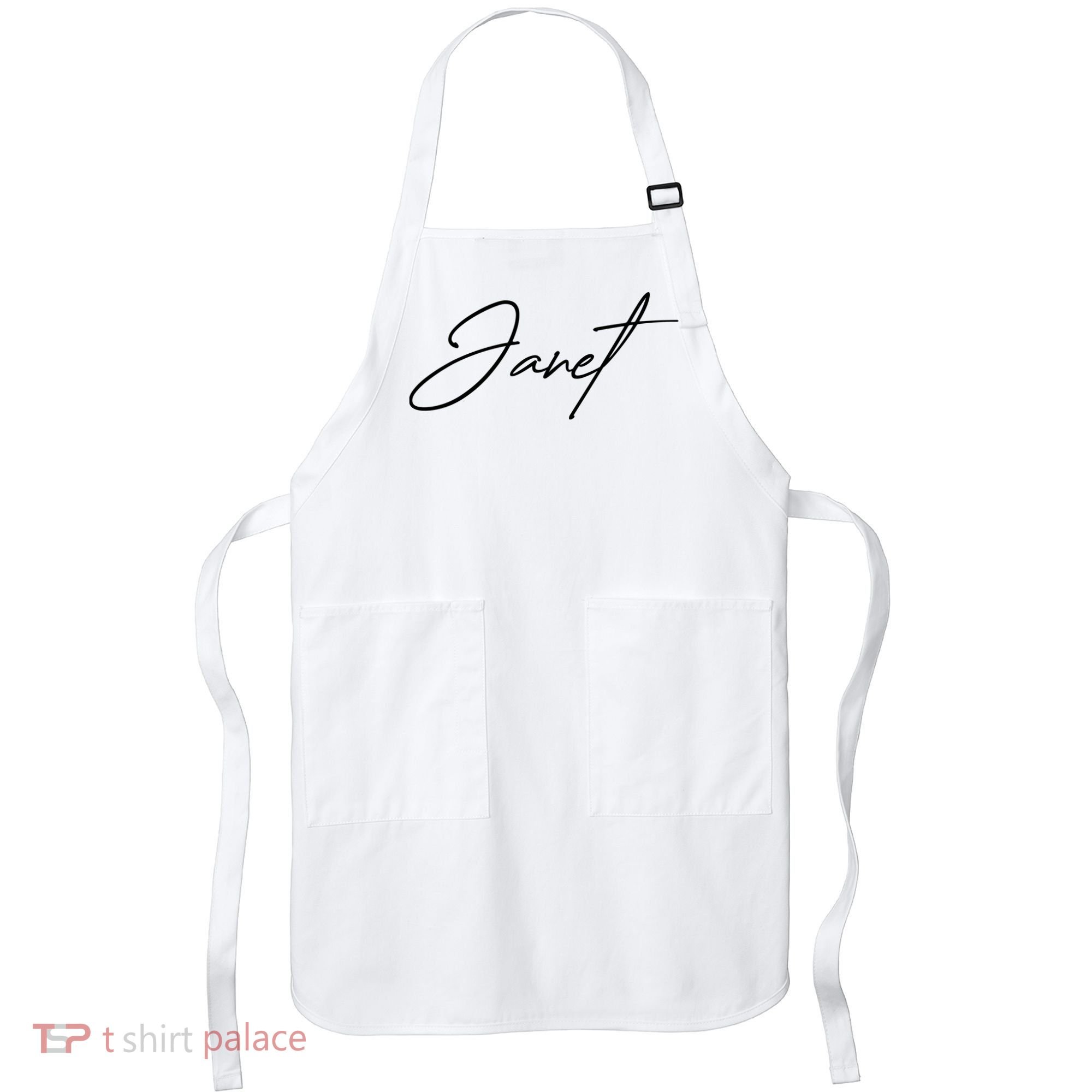 Janet Name In Script Lettering Apron