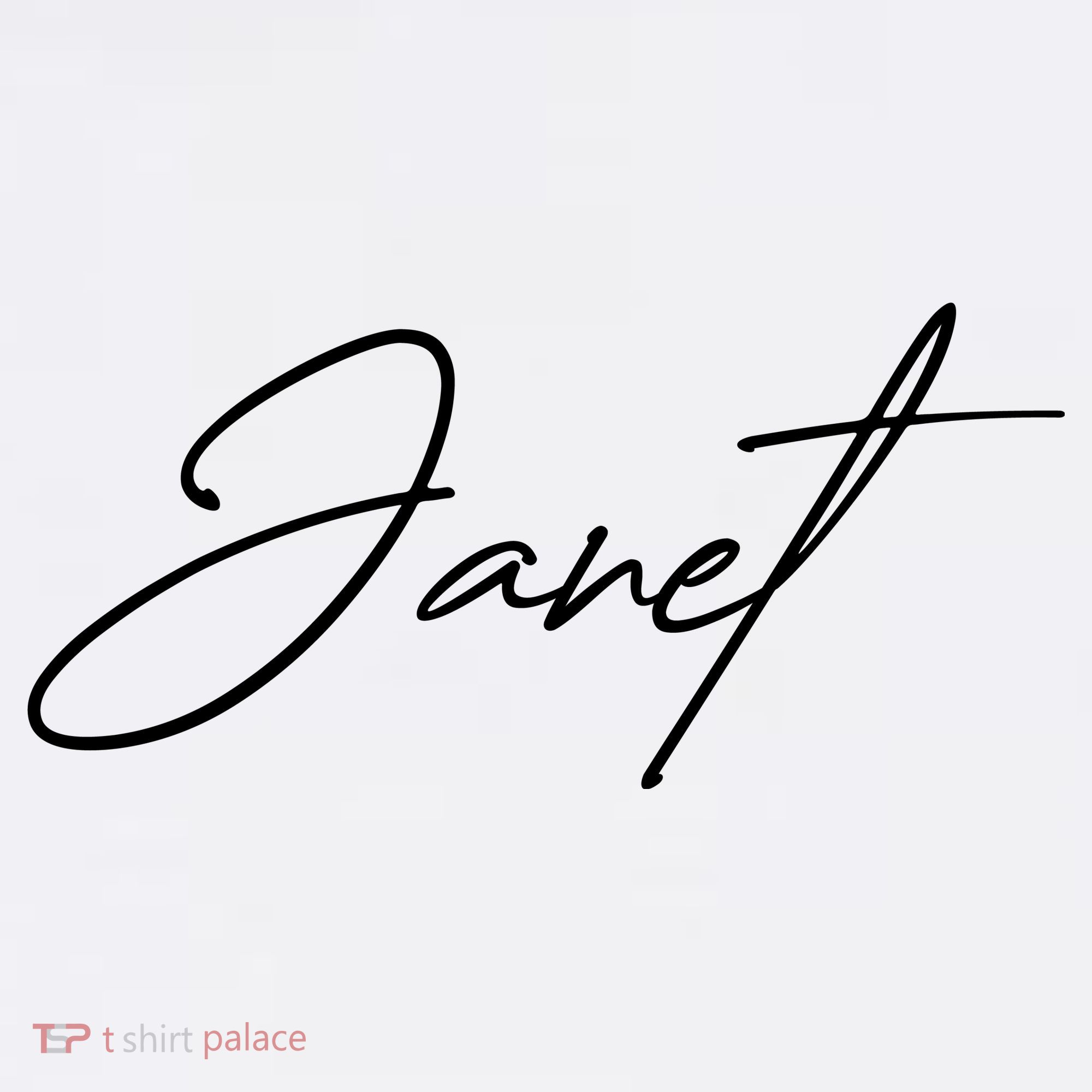 Janet Name In Script Lettering Button