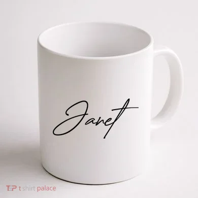 Janet Name In Script Lettering Coffee Mug back