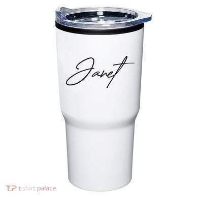Janet Name In Script Lettering Tumbler
