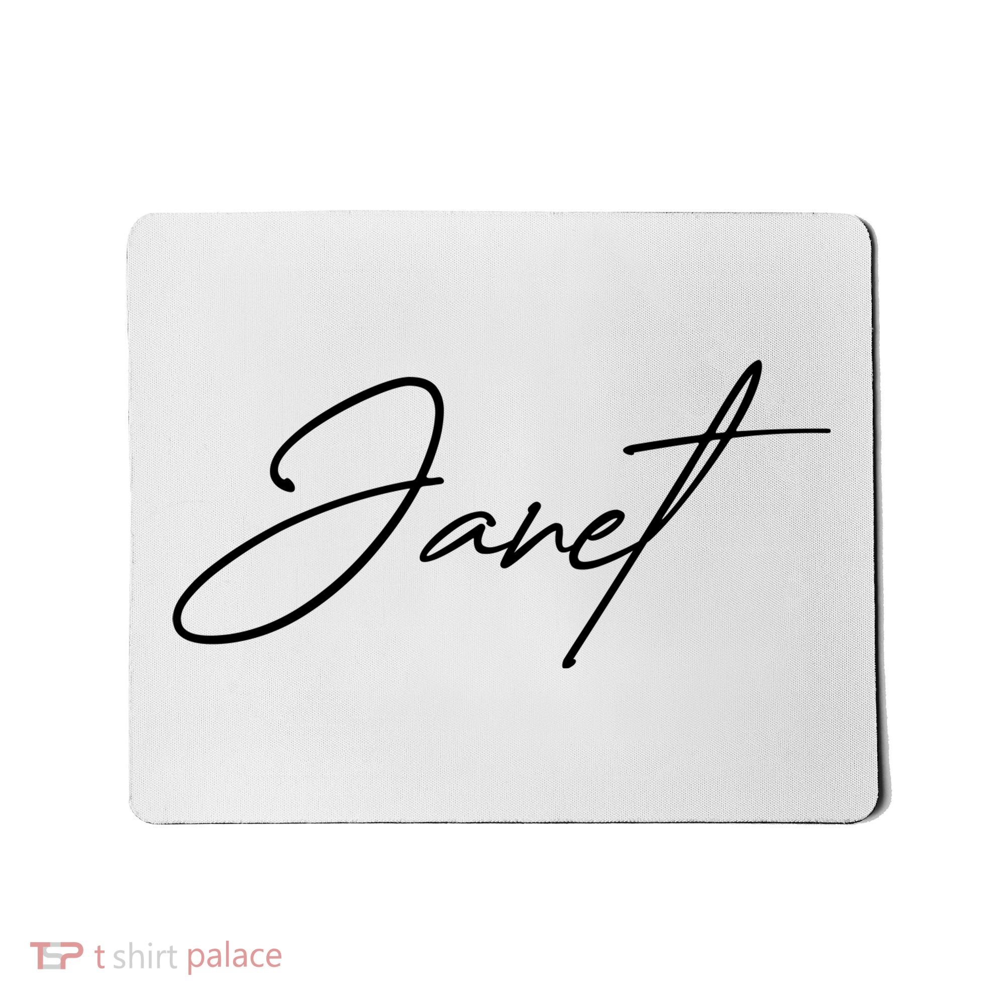 Janet Name In Script Lettering Mousepad