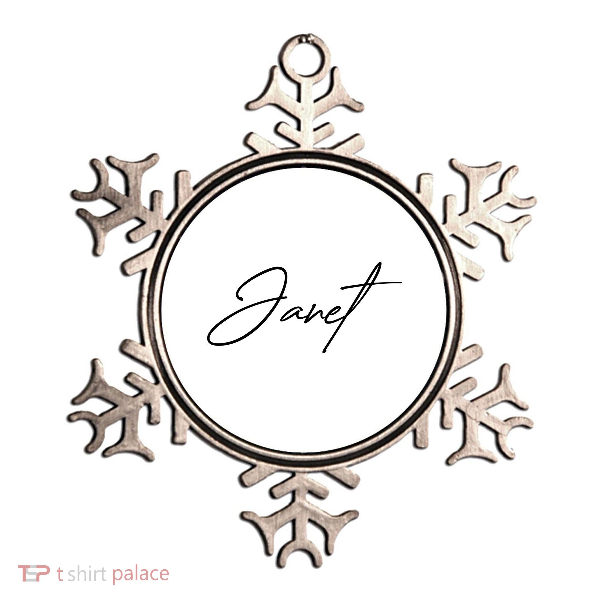 Janet Name In Script Lettering Ornament