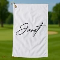 Janet Name In Script Lettering Golf Towel thumb 1