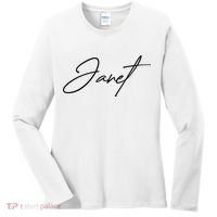 Janet Name In Script Lettering Women's Long Sleeve Shirt thumb 0