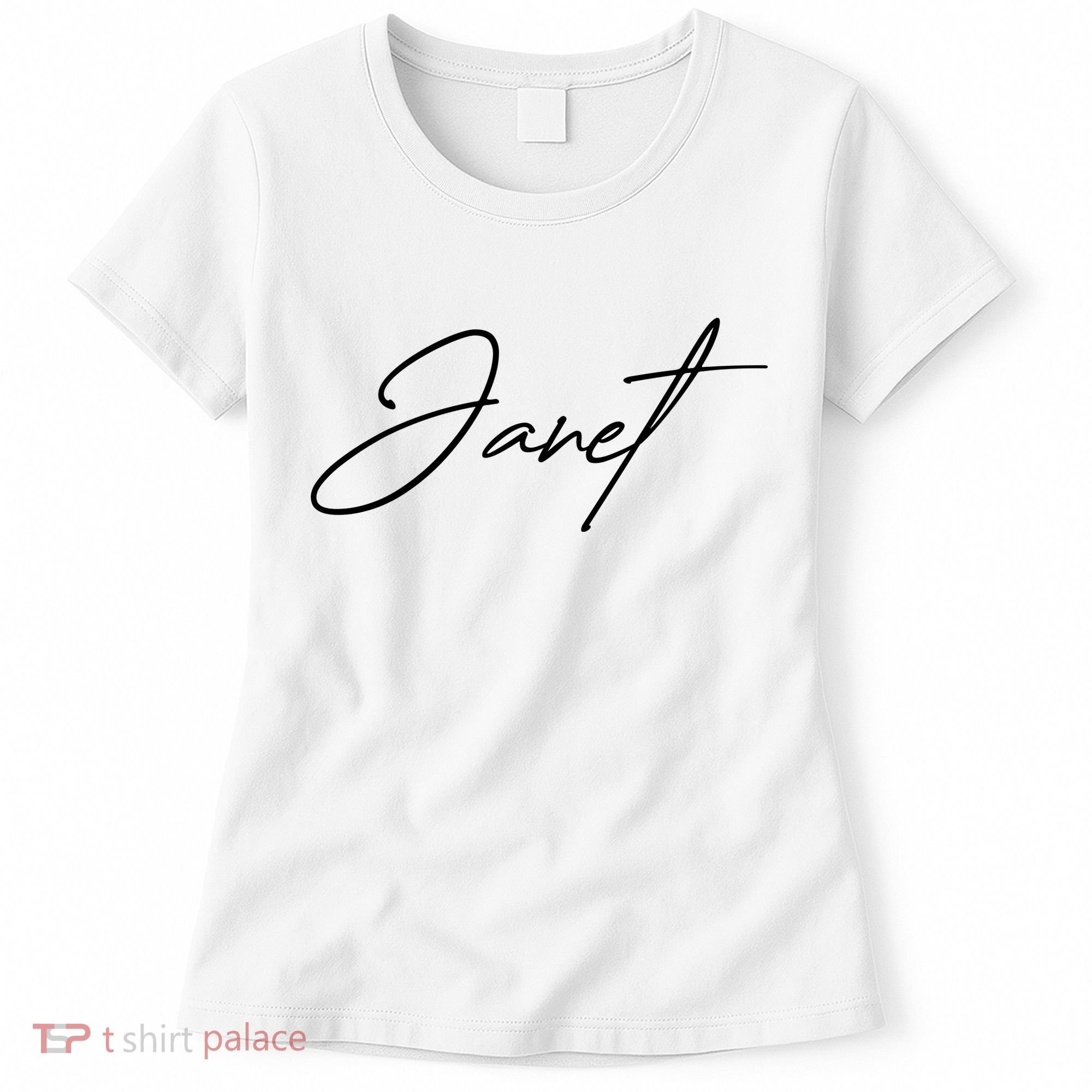 Janet Name In Script Lettering Women's T-Shirt
