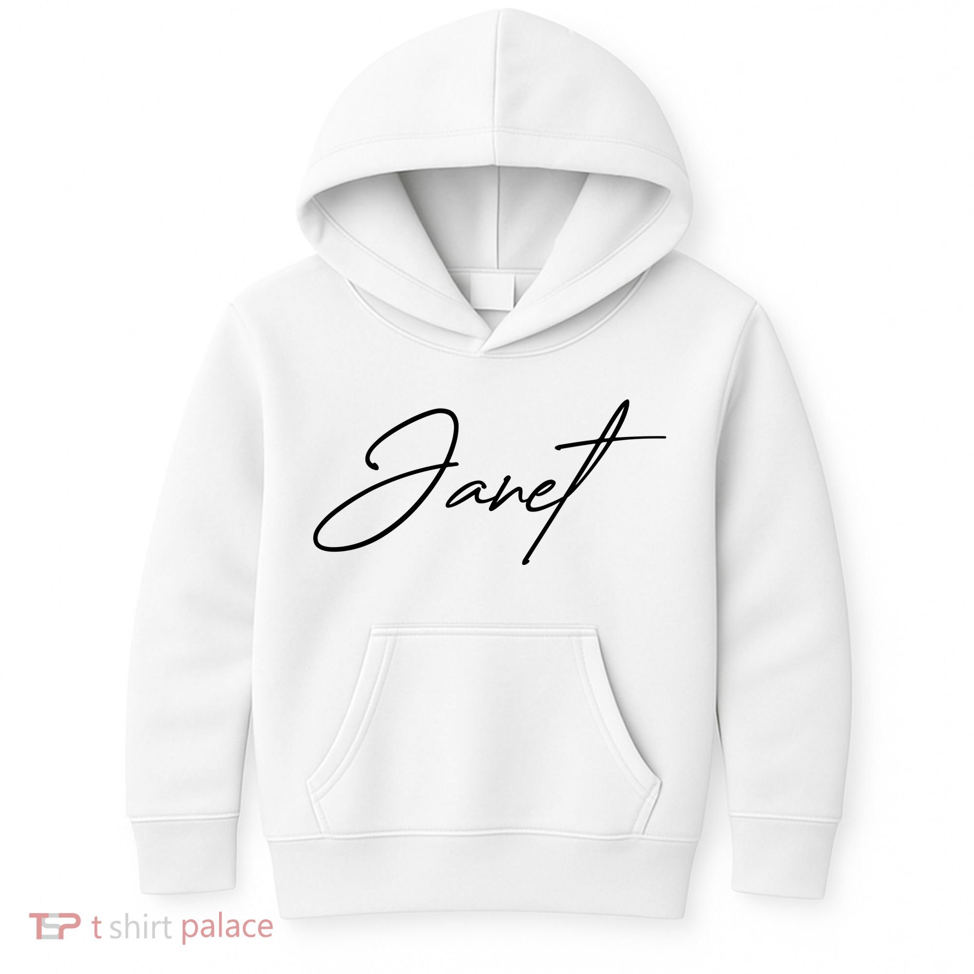 Janet Name In Script Lettering Kids Hoodie