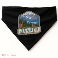 Jasper National Park Canadian Rockies Us Parks Camping USA-Made Doggie Bandana thumb 0