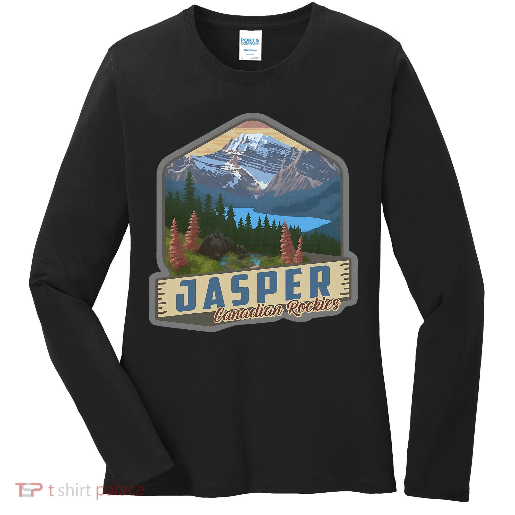 Jasper National Park Canadian Rockies Us Parks Camping Women's Long Sleeve Shirt