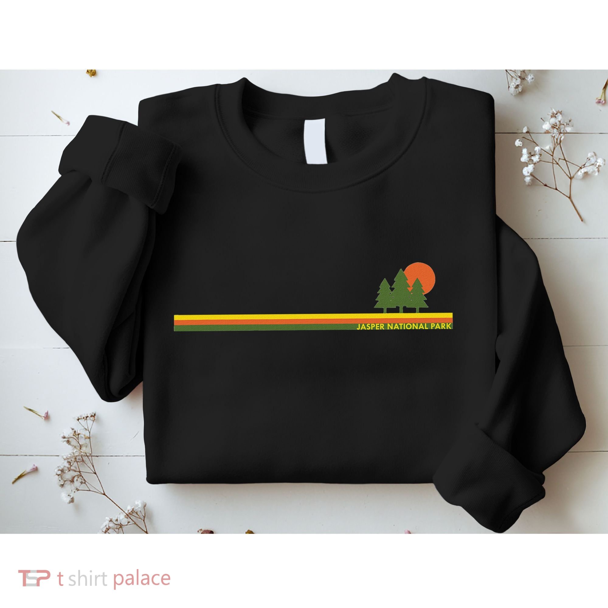 Jasper National Park Pine Trees Sun Sweatshirt