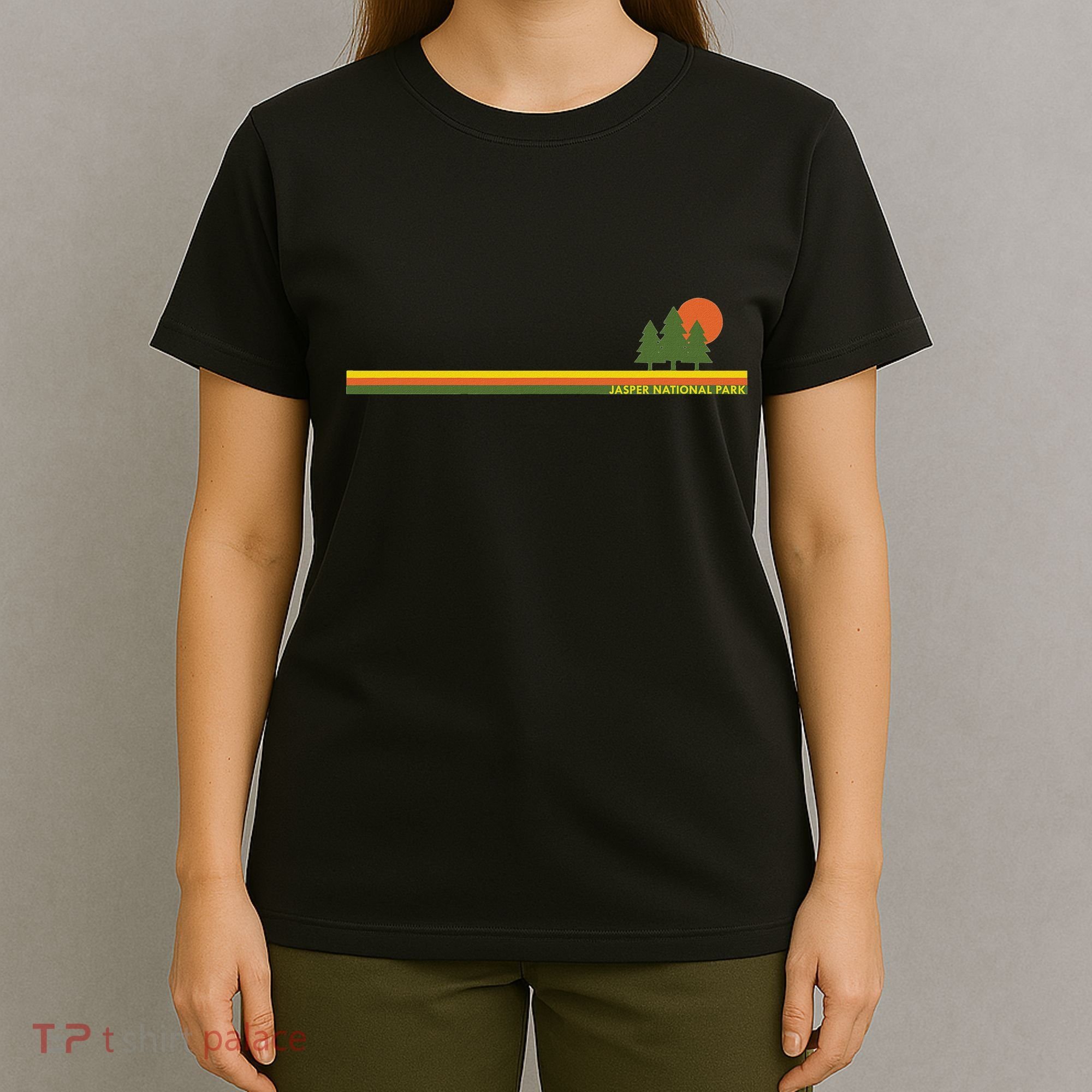 Jasper National Park Pine Trees Sun T-Shirt
