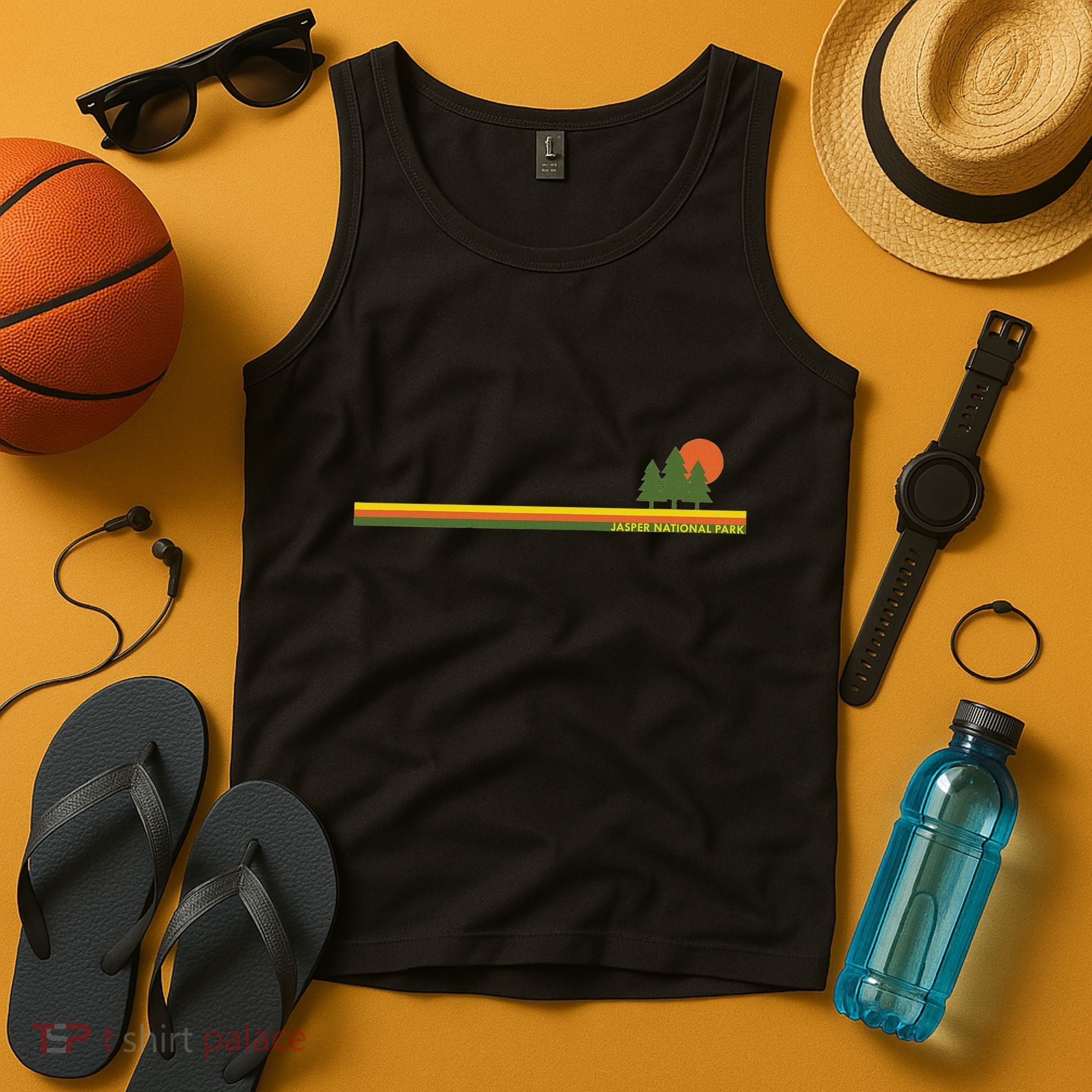 Jasper National Park Pine Trees Sun Tank Top