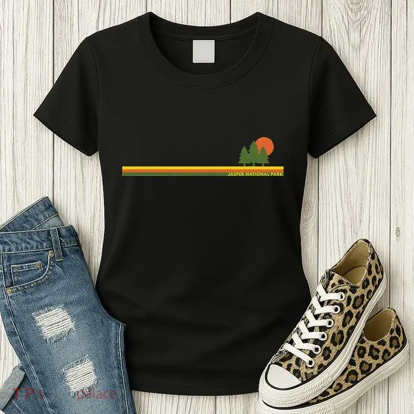 Jasper National Park Pine Trees Sun Women's T-Shirt