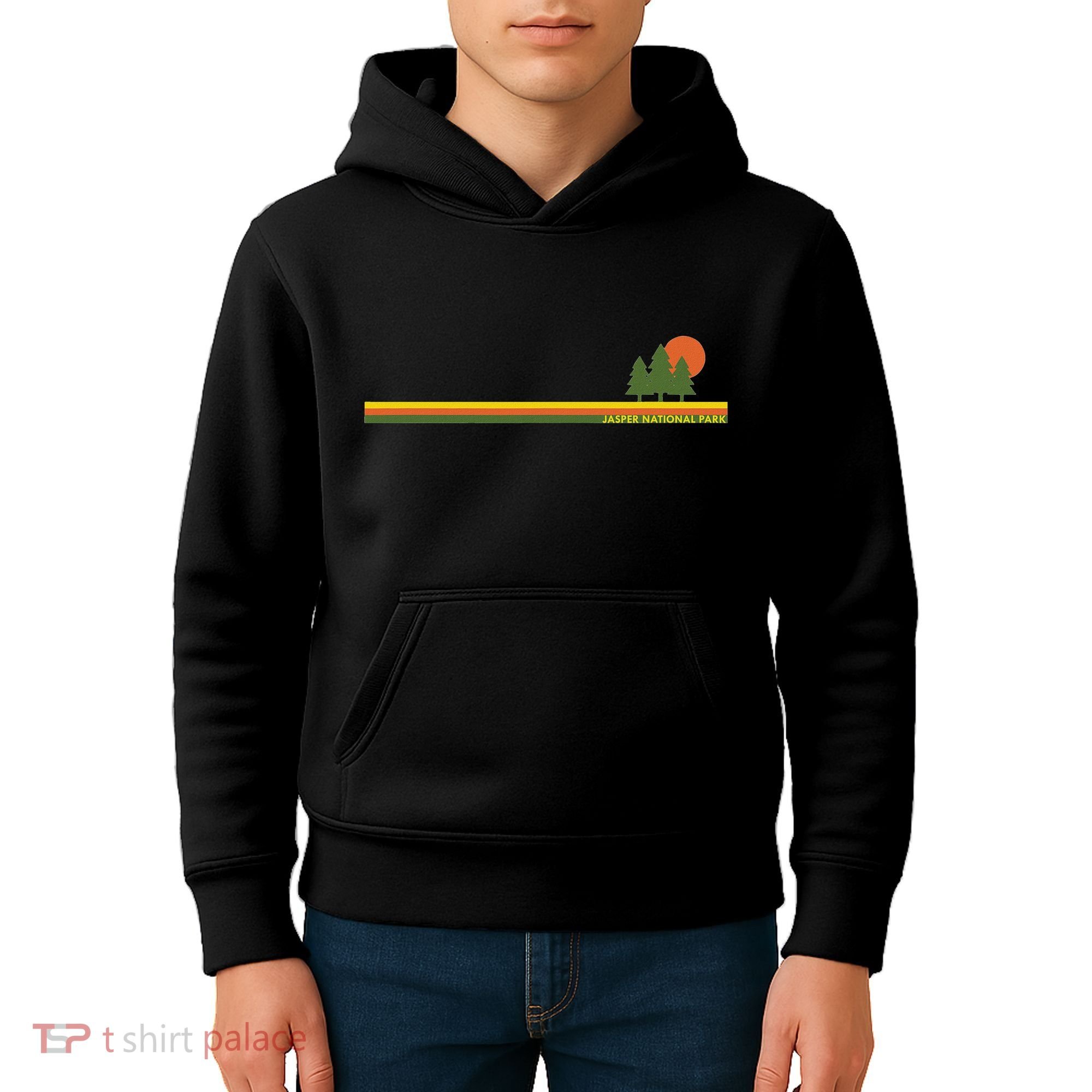 Jasper National Park Pine Trees Sun Kids Hoodie
