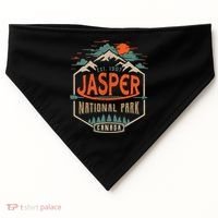 Jasper National Park, Alberta, Canada Exploration Travel USA-Made Doggie Bandana thumb 0