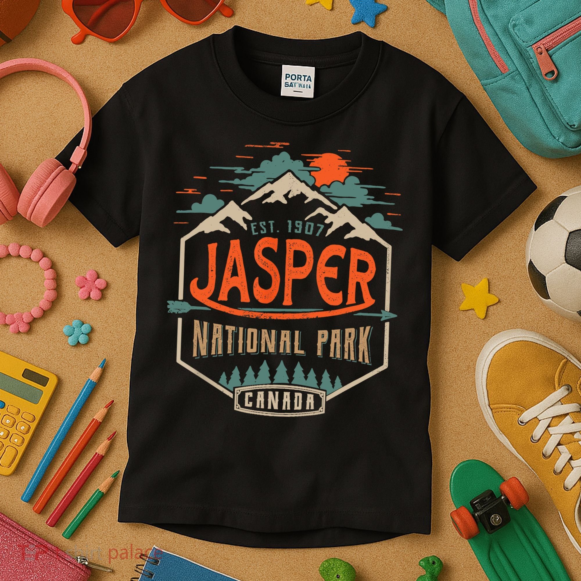 Jasper National Park, Alberta, Canada Exploration Travel Kids T-Shirt
