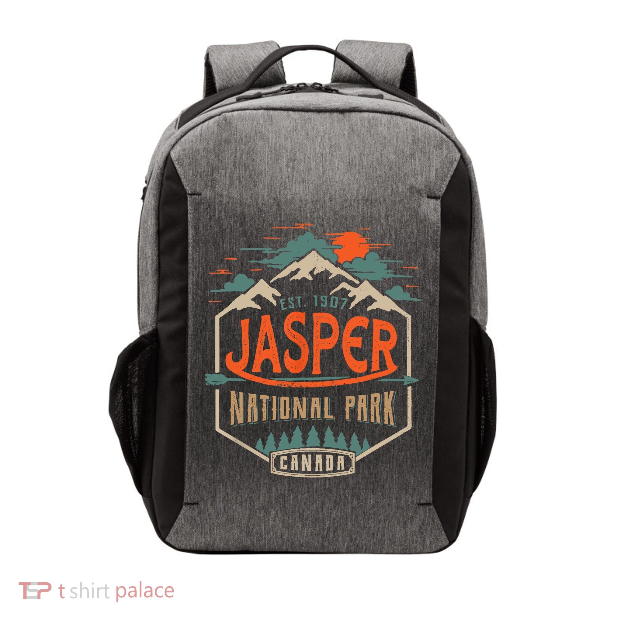 Jasper National Park, Alberta, Canada Exploration Travel Vector Backpack