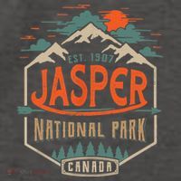Jasper National Park, Alberta, Canada Exploration Travel Vector Backpack thumb 2