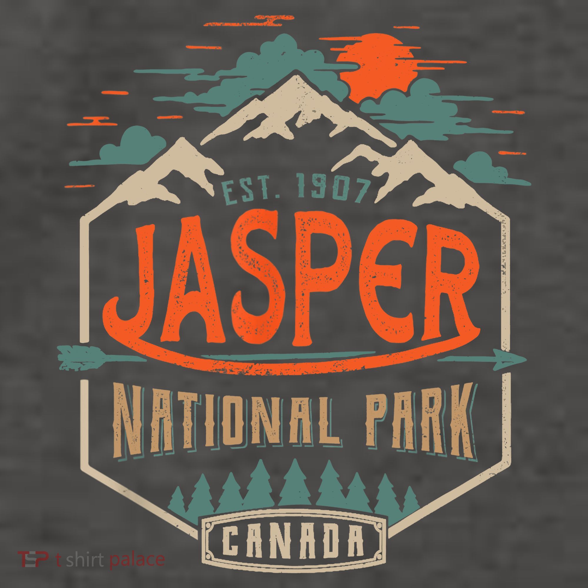 Jasper National Park, Alberta, Canada Exploration Travel Vector Backpack