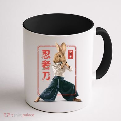 Japanese Ninja Rabbit Coffee Mug back