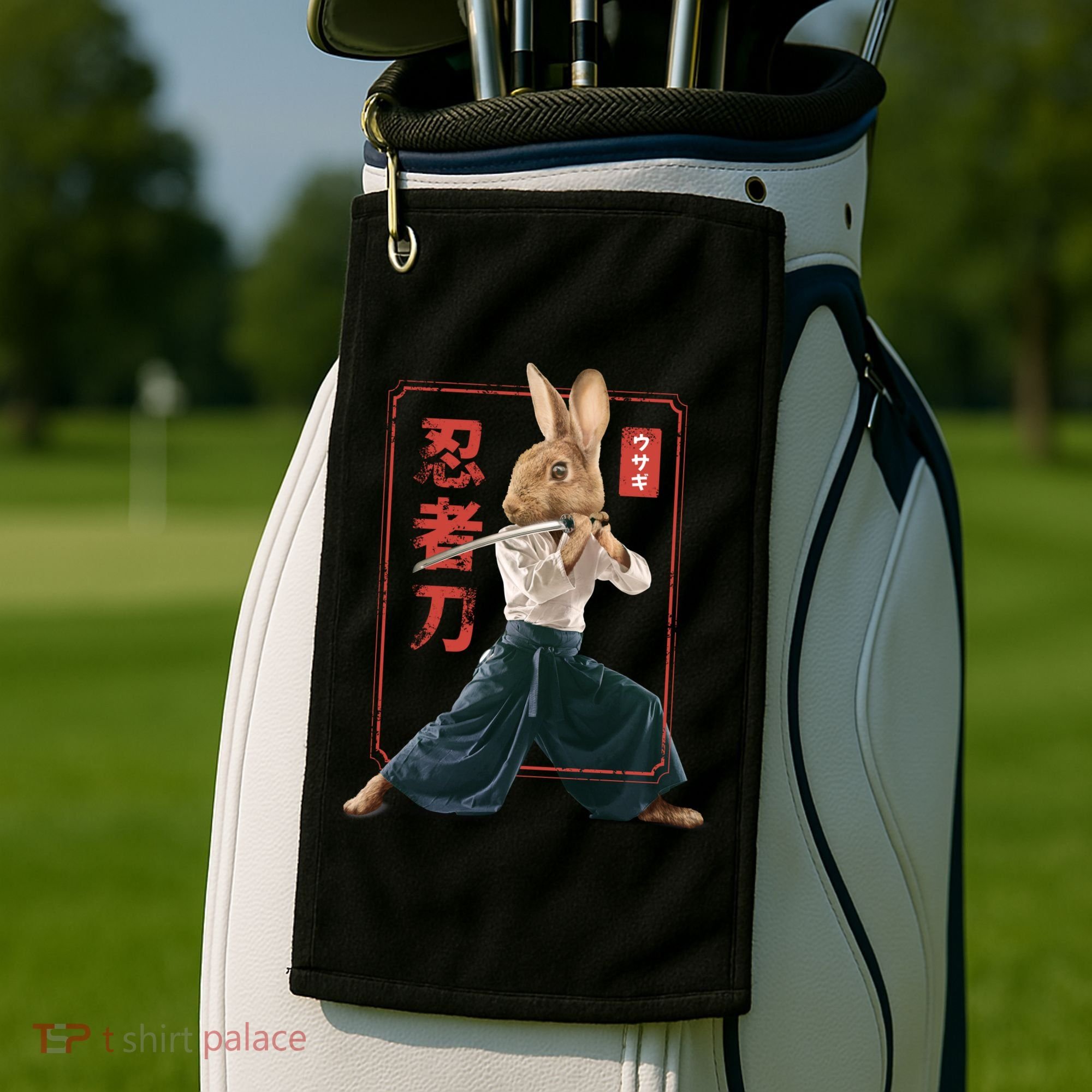 Japanese Ninja Rabbit Golf Towel