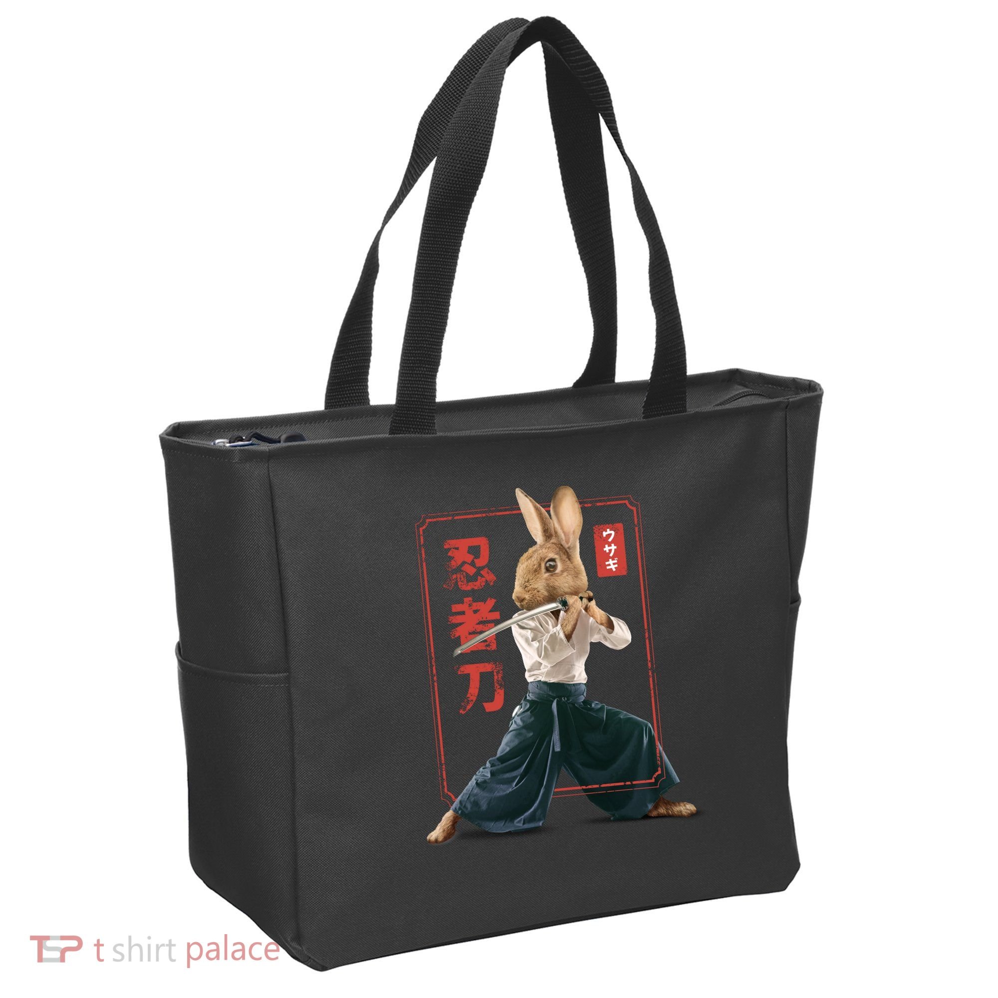 Japanese Ninja Rabbit Tote Bag
