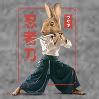 Japanese Ninja Rabbit Women's Hoodie thumb 2