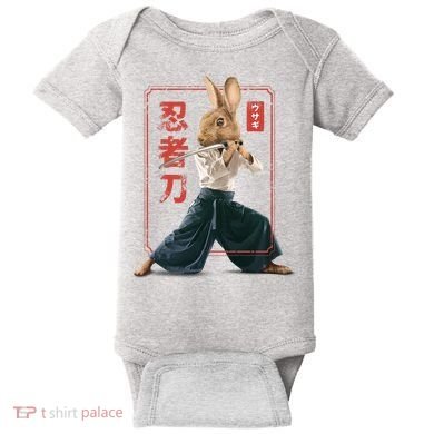 Japanese Ninja Rabbit Baby Bodysuit