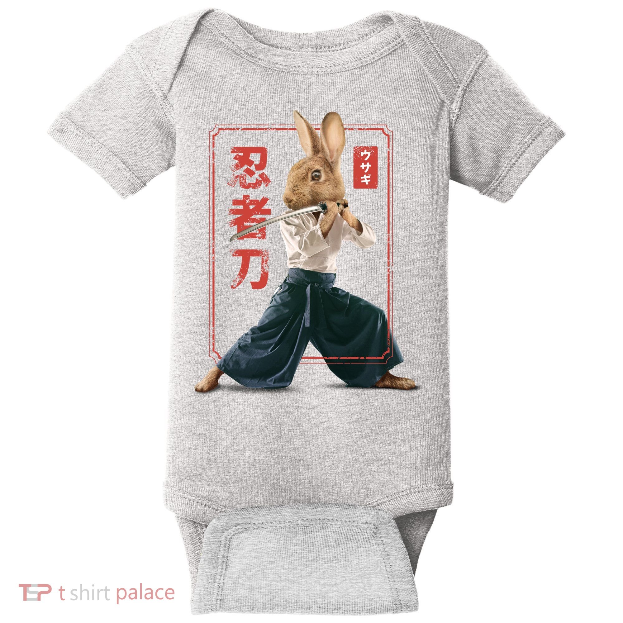 Japanese Ninja Rabbit Baby Bodysuit