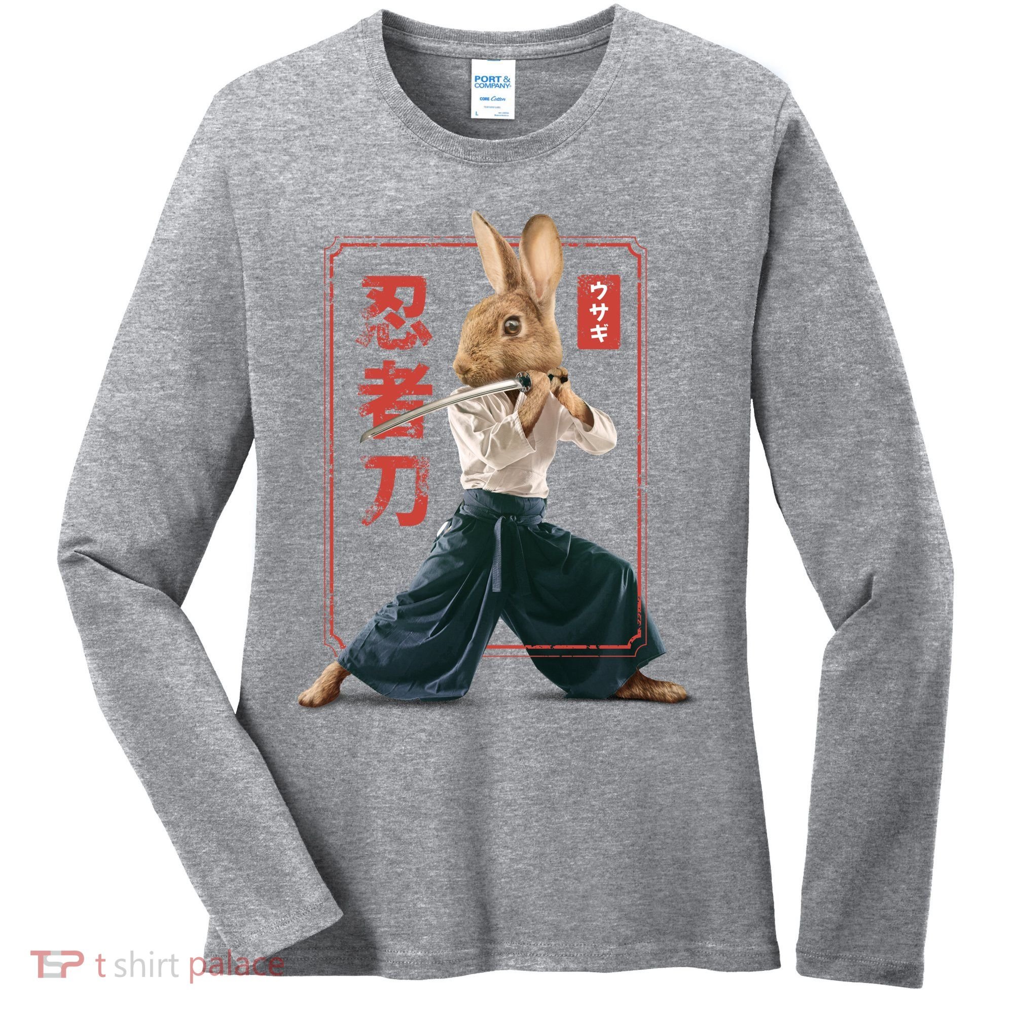 Japanese Ninja Rabbit Women's Long Sleeve Shirt