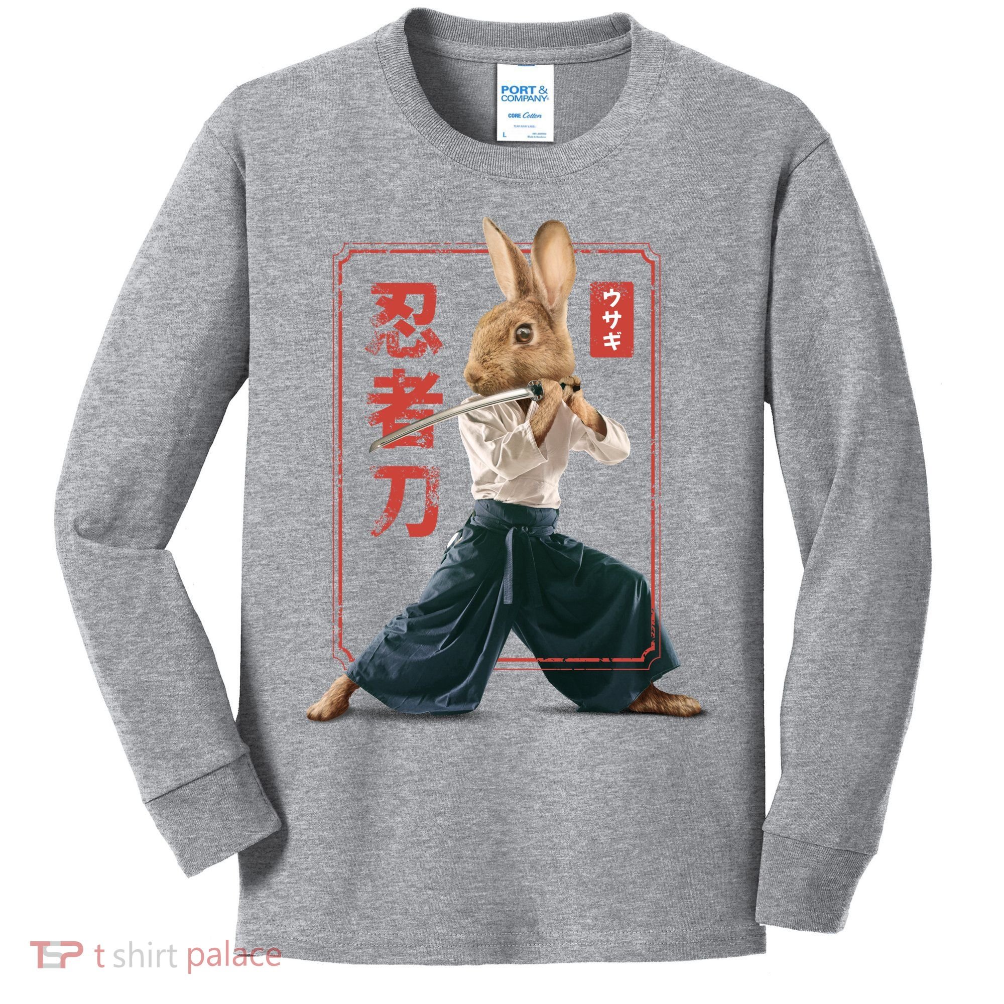 Japanese Ninja Rabbit Kids Long Sleeve Shirt