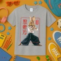 Japanese Ninja Rabbit Kids T-Shirt thumb 3