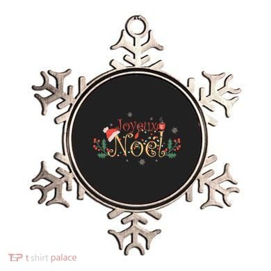 Joyeux Noel Santa Hat Coffee Tea Snowflakes Merry Christmas Ornament