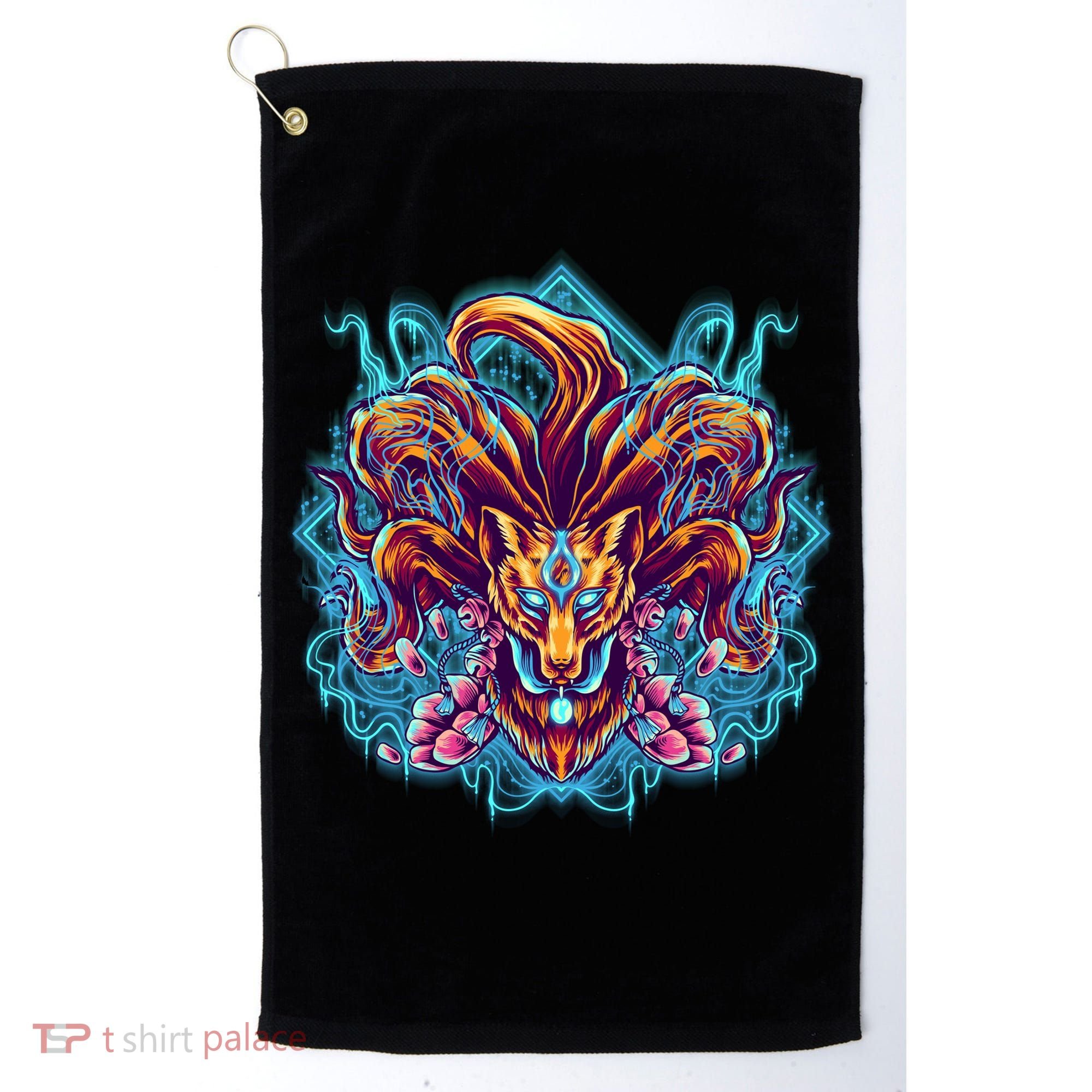 Japanese Nine Tails Kitsune Fox Golf Towel